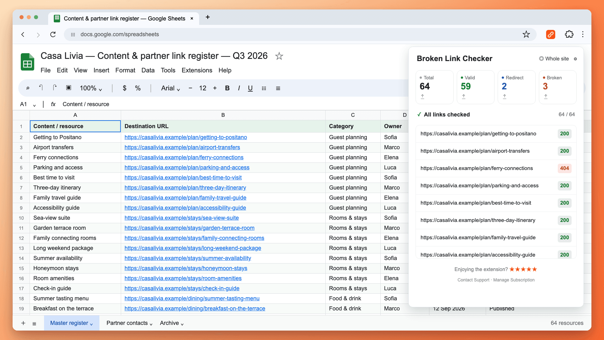How to Check Broken Links in Google Sheets