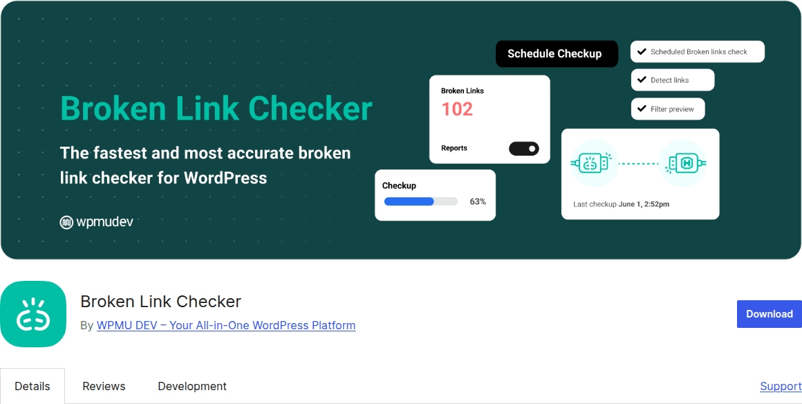 Broken Link Checker plugin page on WordPress.org