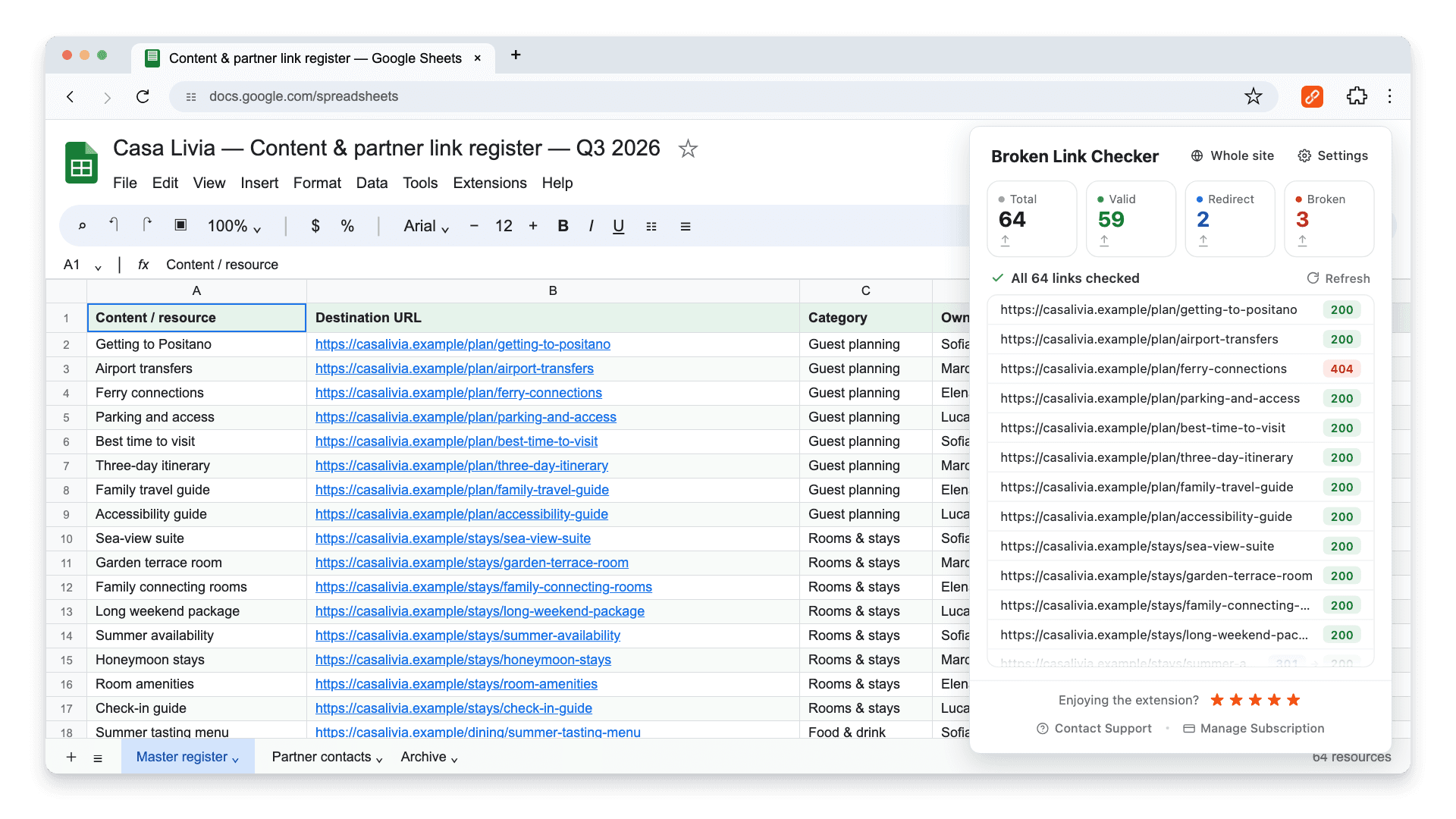 How to Check Broken Links in Google Sheets